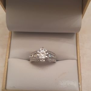 QVC Diamonique Sterling silver Ring size 6.25